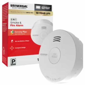 Universal Security Instruments USI/SM/10YR/MINI 10-Year Battery Powered Mini Smoke and Fire Detector with Photoelectric Sensor