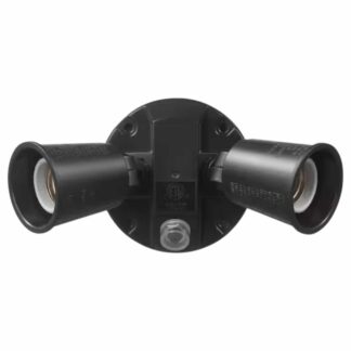 Defiant 17000077 PAR Black Dusk-to-Dawn Activated Wired Outdoor 2-Head Security Flood Light