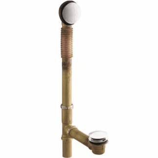 KOHLER K-7259-CP Clearflo Brass Toe Tap Bath Drain in Vibrant Polished Chrome