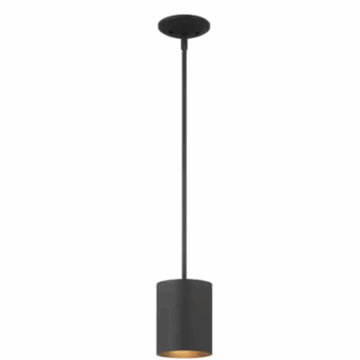 Volume Lighting V9605-5 1-Light Black Indoor or Outdoor Mini Cylindrical Pendant Light