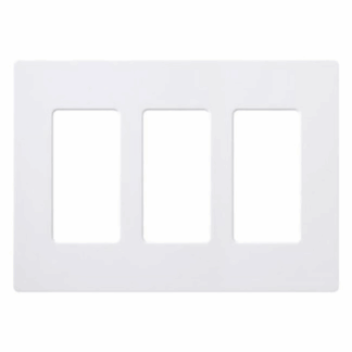 Lutron ORGL59797 Electronics Plate Screwless 3G Claro Wh CW-3B-WH