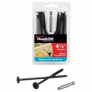 FastenMaster FMHLGMTT412-12 4-1/2 in. HeadLOK Structural Wood Screws Flat Head Wood Screws, Black (12-Pack)