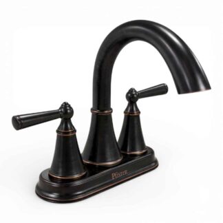 LG48-GL0Y 4 in. Centerset Double-Handle Bathroom Faucet in Bronze with Drain Kit Included