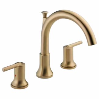 Delta T2759-CZ Trinsic Gold 2-Handle Deck-Mount Roman Tub Faucet Trim Kit in Champagne Bronze (Valve Not Included)