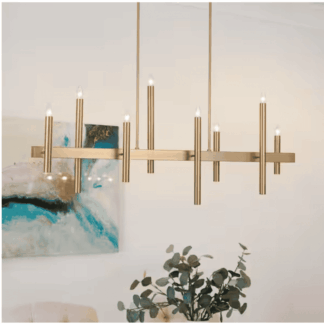 EDISLIVE 81010000062688 Axis 8-Light 56 in. Modern Gold Chandelier Linear Kitchen Island Pendant Light