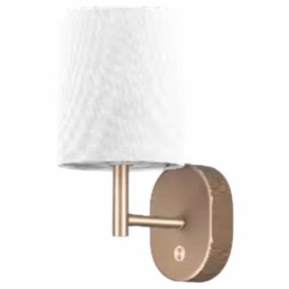 Globe Electric 65000129 Hill 6 in. 1-Light Matte Black Battery Operated LED Integrated Wall Sconce with White Fabric Shade for Indoor Use