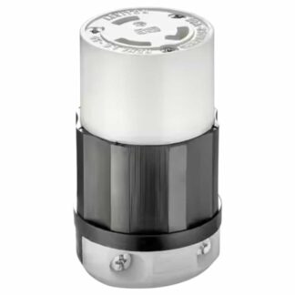 Leviton R50-C2623-0CS 30 Amp 250-Volt Locking Connector, Black and White C2623-CS