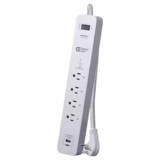 Commercial Electric LTS-4G-W-1-C 3 ft. 4-Outlet White Surge Protector Smart with USB Powered by Hubspace