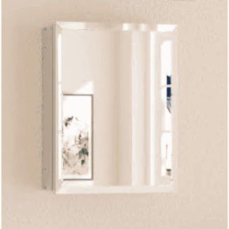 KeonJinn HD-MC17-3546SI 14 in. W x 18 in. H Rectangular Beveled Frameless Metal Silver Surface Mount/Recessed Medicine Cabinet with Mirror