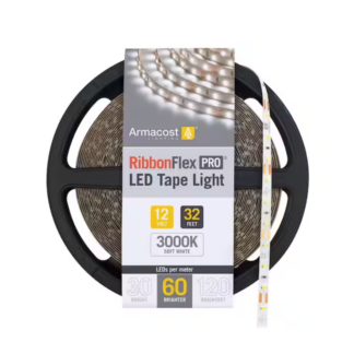 Armacost Lighting 142250 RibbonFlex Pro 32.8 ft. 12-Volt White Tape Strip Light 60 LEDs/m Soft Bright White (3000K)