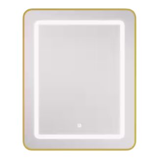 Homeibro L-LEDSMC2430GD 24 in. W x 30 in. H Bright Rectangular Gold Wall Mount LED Lighted Medicine Cabinet with Mirror