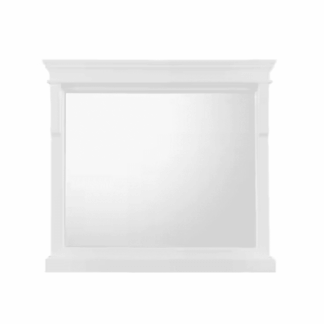 Home Decorators Collection NAWM3632 Naples 36 in. W x 32 in. H Rectangular Wood Framed Wall Bathroom Vanity Mirror in White