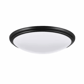 Commercial Electric CA8cA018ER125WB 12 in. Indoor White, Black, Brushed Nickel and Bronze Adjustable CCT LED Flush Mount with Interchangeable Trims