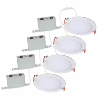 HALO HLB6LSFS5-4PK 6 in. Selectable CCT for Use in New Construction/Remodel/Retrofit Installation, Integrated LED Downlight, 4-Pack