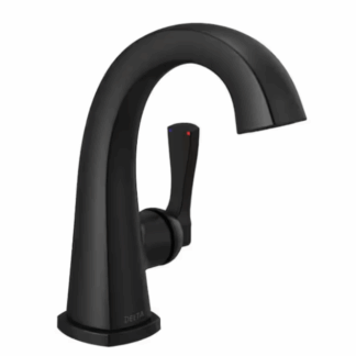 Delta 577-BLMPU-DST Stryke Single Handle Single Hole Bathroom Faucet with Metal Pop-Up Assembly in Matte Black