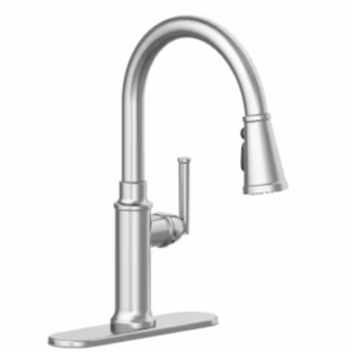Glacier Bay 1009 514 223 Oswell Single-Handle 3-Function Pull-Down Sprayer Kitchen Faucet in Stainless Steel