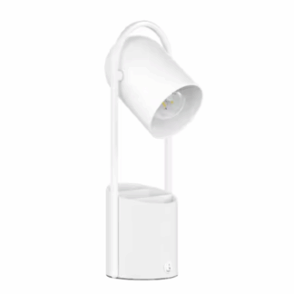 Hampton Bay C8230 13.5 in. 1-Light White Desk Lamp with Adjustable Lamp Head and Built-in Organizer