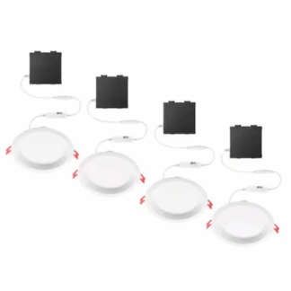 Commercial Electric 92343 Premium Series 6 in. LED, 2-Level Lumen Select, Baffle Canless Recessed Light, Adjustable CCT