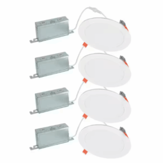HALO HLBSL609FS5-4PK HLBSL 6 in. Can Less Integrated LED, 900 Lumens, 5CCT, White (4-Pack)