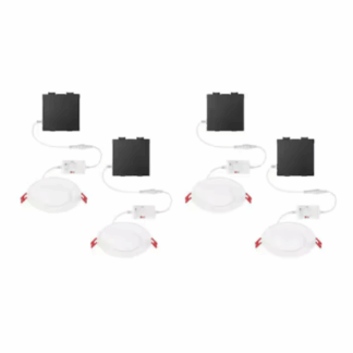 Commercial Electric 92348 Elite Series 4 in. LED DuoBright, 3-Level Lumen Select, Ultraslim Canless Recessed Light, Adjustable CCT (4-Pack)