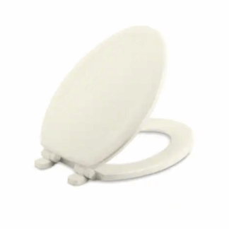 KOHLER K-20466-96 Stonewood Quiet-Close Elongated Closed Front Toilet Seat in Biscuit