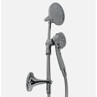 28586 6-Spray 6.75 in. Dual Wall-Mount Fixed and Handheld Shower Heads 1.75 Gallons Per Minute with Slide Bar in Chrome