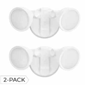 Globe Electric 17000470 100-Watt Equivalent 1200-Lumen Outdoor Exterior White Switch Activated 2-Head Integrated LED Security Flood Light (2-Pk)
