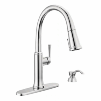Delta 19842Z-SD-DST Eldridge Single-Handle Pull Down Sprayer Kitchen Faucet with ShieldSpray Technology in Polished Chrome