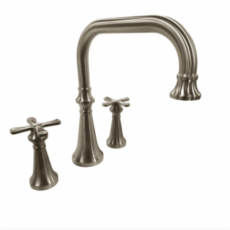 TS44505 2-Handle Deck-Mount Roman Tub Faucet Trim with Cross Handles in Chrome (Valve Required)