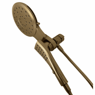 220C3BG 8-Spray 2.5 Gallons Per Minute 7 in. Wall-Mount Dual Handheld Shower Heads with Spray Selector Dial in Brushed Gold