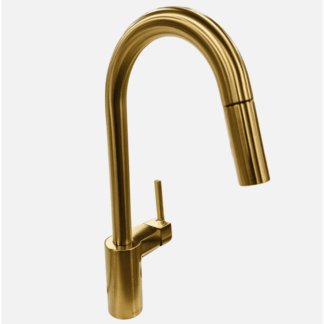 7565BG 15.63 in. H Pull-Down Sprayer Kitchen Faucet with 360° Spout Swivel and Power Boost in Brushed Gold
