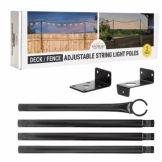 EXCELLO GLOBAL PRODUCTS EGP-LP-0542-2 2-Pack of 5.3 ft. Deck/Fence String Light Poles