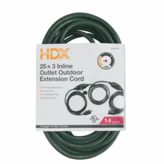 HDX KB-168 25 ft. 14/3 3 Outlet Extension Cord, Green