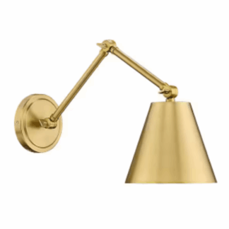 Zlite 347S-MGLD Regent 7.5 in. 1-Light Modern Gold Wall Sconce with Modern Gold Steel Shade and No Bulb Included