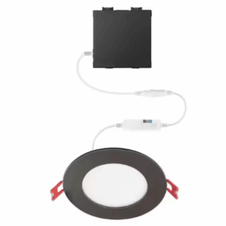 Commercial Electric 92335 Premium Series 4 in. LED, 2-Level Lumen Select, Ultraslim Canless Recessed Light, Adjustable CCT, Oil Rubbed Bronze