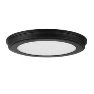 Commercial Electric JJU3011L-2/MB2P 13 in. Matte Black Edgelit 3CCT LED Flush Mount (2-Pack)