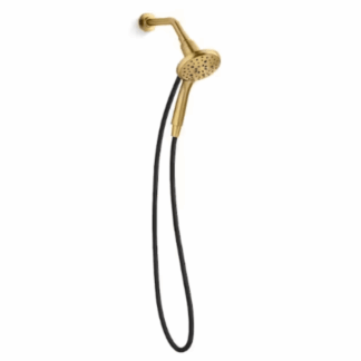 KOHLER REC30237-G-2MB Claro 3-Spray Wall Mount Handheld Shower Head 1.75 GPM in Vibrant Brushed Moderne Brass
