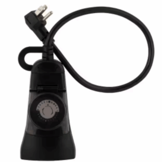 Defiant 49827DI 15 Amp 24-Hour Outdoor Plug-In Mechanical Timer with 2-Grounded Outlets, Black