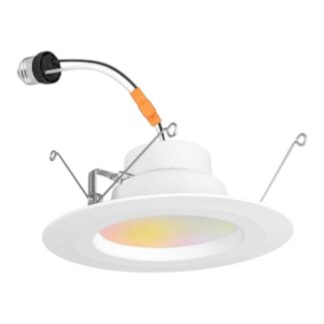 Commercial Electric NB36a6INRGB-W 5/6 in. Smart Adjustable CCT and RGB Integrated LED Recessed Light Trim with Night Light Powered by Hubspace