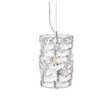Home Decorators Collection C8251-10 Keighley 1-Light Chrome and Crystal Mini Pendant Light Fixture
