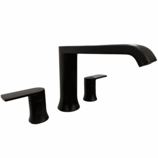 T908BL 2-Handle Deck-Mount High-Arc Roman Tub Faucet Trim Kit in Matte Black (Valve Not Included)