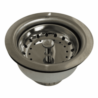 22037 3-1/2 in. Stainless Steel Basket Strainer with Drain Assembly in Satin Finish